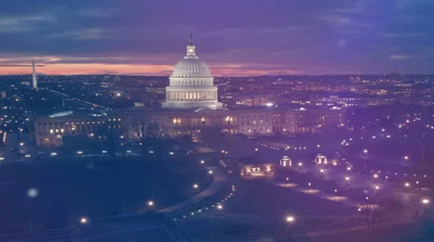 US Capitol Building and reflecting poll at night. Stock Footage 63662097