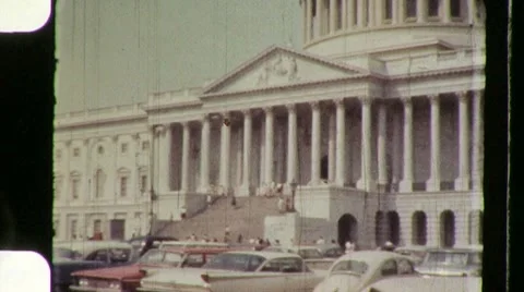 US Capitol Building Congress Senate 1960s Vintage Film 8mm Home Movie 894 Stock Footage