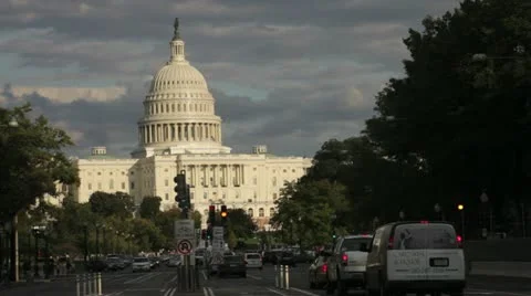 US Capitol Building in the Evening, Washington, DC, USA Vídeos de archivo 12709597
