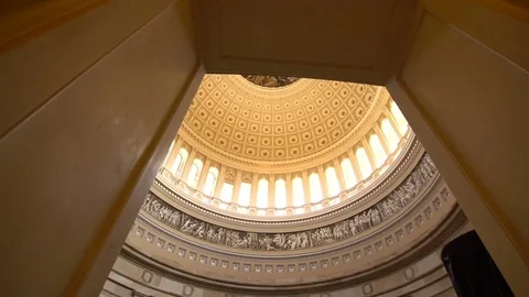 Us Capitol building inside, dome - Washington DC, United States Stock Footage