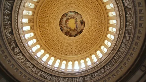 Us Capitol building inside, dome - Washington DC, United States Stock Footage 76058094