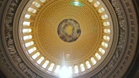 Us Capitol building inside, dome - Washington DC, United States Stock Footage 76058157