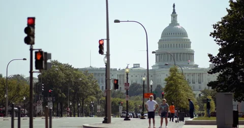 US Capitol Building (long shot static) Stock Footage 138661716