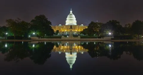 US Capitol Building at night Stock Photos