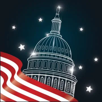 US capitol building poster Ilustración de archivo