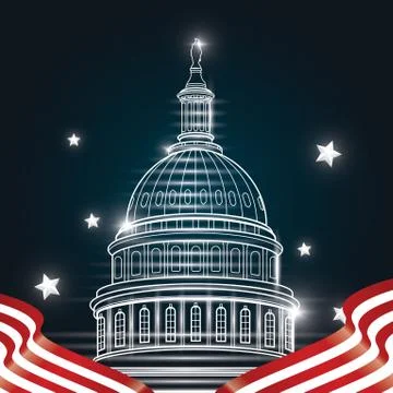 US capitol building poster Stock Illustration