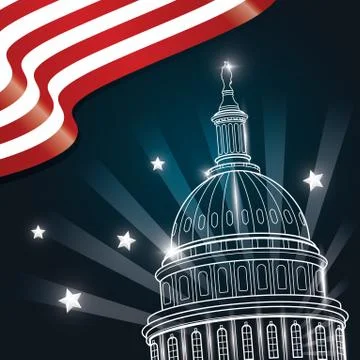 US capitol building poster Ilustración de archivo