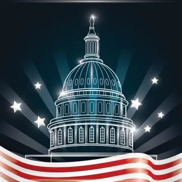US capitol building poster Ilustración de archivo