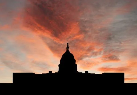 Us capitol building at sunset Ilustración de archivo