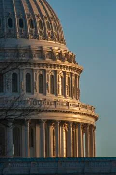 US Capitol Building at sunset Foto stock