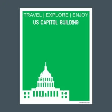 US Capitol Building  Washington, United States monument landmark brochure Fla Stock Illustration