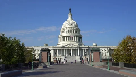 Us Capitol building wide angle - Washington DC Stock Footage 71069646