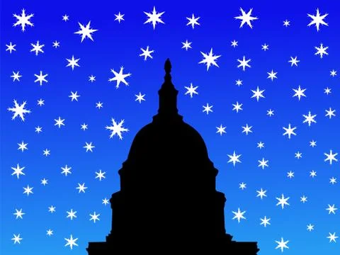 Us capitol building in winter Ilustración de archivo