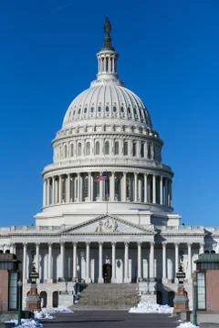 US Capitol Building in the Winter Stock Photos