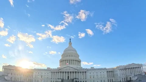 U.S. Capitol East Front Sunset Timelapse Video stock 297439122