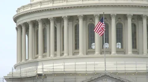 US capitol flag Stock Footage 11810937