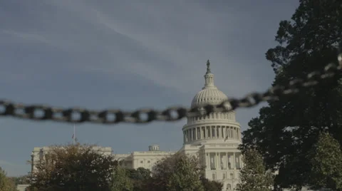 US Capitol Gridlock chain Stock Footage 32254926