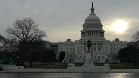 US Capitol in morning 스톡 동영상 22215675