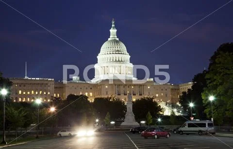 Us capitol in the night Stock Photos