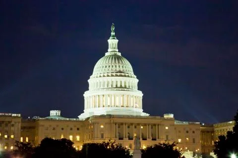 Us capitol in the night Stock Photos
