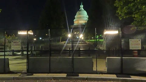 US Capitol at Night Washington DC Wide Angle Stock-Footage 156528093