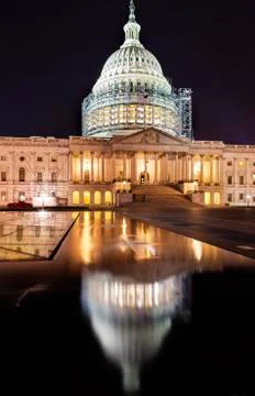 Us capitol north side construction night stars washington dc reflection Stock Photos