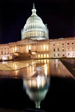 Us capitol north side construction night stars washington dc reflection Stock Photos