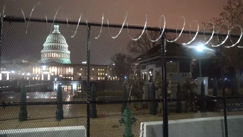 US Capitol Protective Measures Stock Footage 148288603