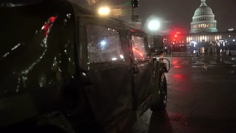 US Capitol Protective Measures Stock Footage 148288608