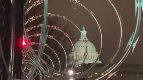 US Capitol Protective Measures Stock Footage 154503244