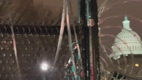 US Capitol Protective Measures Video stock 154503247