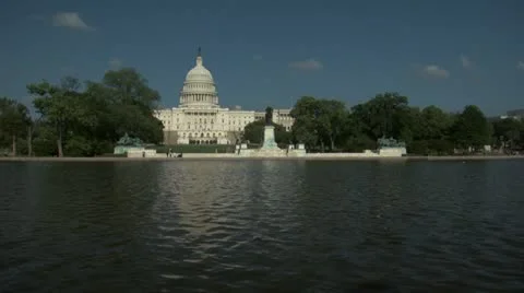 U.S. Capitol with Reflecting Pool Stock Footage 11485265
