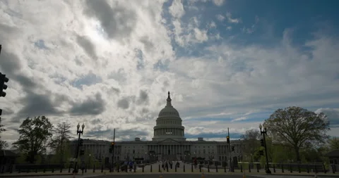 US Capitol in Silhouette Stock Footage 334661132