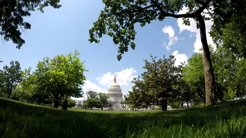 US Capitol Timelapse on beautiful day` Stock Footage 132001815