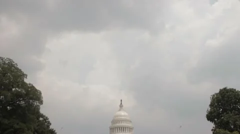 US Capitol with Tourism Bus Stock Footage 9063586