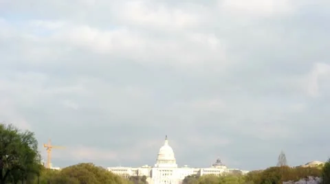 U.S. Capitol Under The Clouds Video stock 14832563