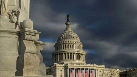 US Capitol Washington DC Storm Stock Footage 71660724