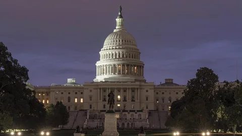 The US Capitol, Washington DC Timelapse Stock Footage