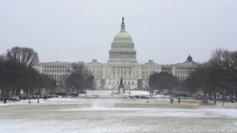 US Capitol in Washington DC at winter Stock Footage 96115836