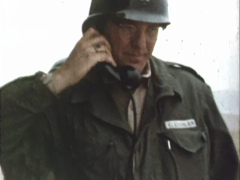 US Captain Goonan talking on the phone Stock Footage 78933744