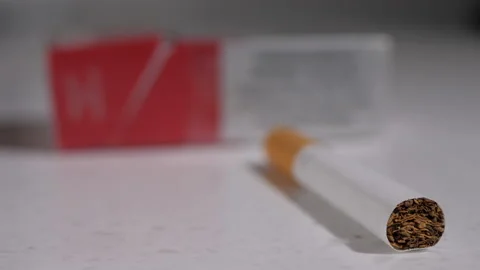 U.S. Cigarette box: Marlboro, Rack Focus, Long Clip Stock Footage 220085373