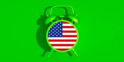 Us clock 3d Stock Photos
