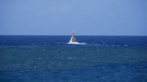 US Coast Guard Cutter engine problem smoke fire Video stock 49865914