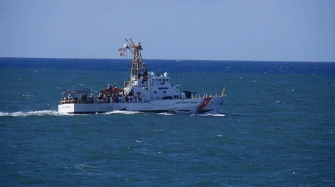 US Coast Guard cutter in heavy seas slow motion Stock Footage 49869653