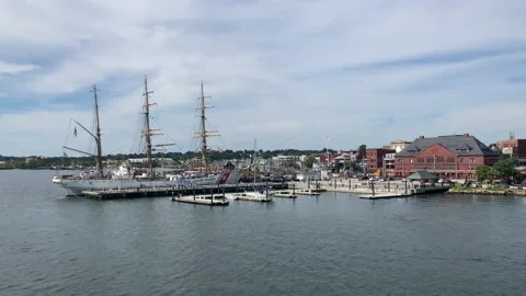 US Coast Guard Eagle in New London, Connecticut,4K Video stock 221351568