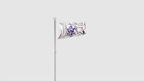  US Coast Guard   Flag Pole  Animation Include Alpha 3D Rendering Video stock 282972427