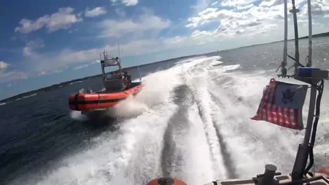 U.S. Coast Guard high speed pursuit training  Stock Footage 213580580