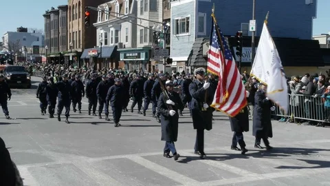 US Coast Guard Marching Parade Saint Patrick's Day Stock-Footage 87351759