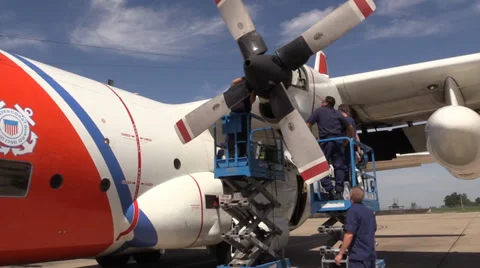 US Coast Guard, Military,   elevator platform Stock Footage 37092013