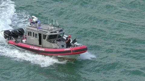 US Coast Guard patrol Stock Footage 101213410